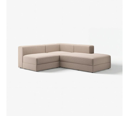 Modułowa sofa naroż 2,5 os z szezl, prawy/Samsala szarobeżowy JÄTTEBO 394.851.81