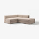 Modułowa sofa naroż 2,5 os z szezl, prawy/Samsala szarobeżowy JÄTTEBO 394.851.81
