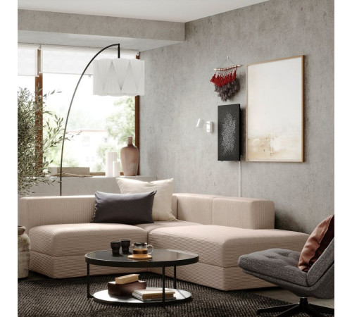 Modułowa sofa naroż 2,5 os z szezl, prawy/Samsala szarobeżowy JÄTTEBO 394.851.81