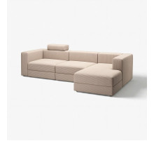 4-osob sofa modułowa z szezlongiem, prawy z zagłówkiem/Samsala szarobeżowy JÄTTEBO 395.108.97