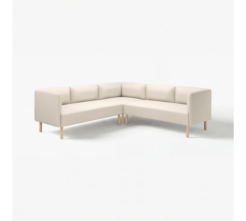 Sofa modułowa narożna, 4-osobowa, Vissle beżowy/drewno LILLEHEM 395.361.52
