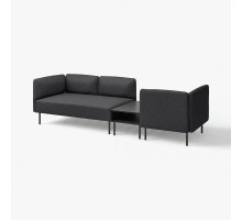 3-os sofa moduł ze stolik bocznym, Gunnared ciemnoszary/metal LILLEHEM 395.362.65