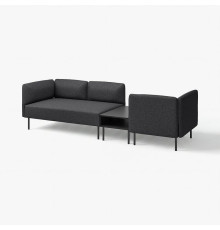 3-os sofa moduł ze stolik bocznym, Gunnared ciemnoszary/metal LILLEHEM 395.362.65