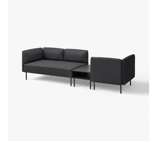 3-os sofa moduł ze stolik bocznym, Gunnared ciemnoszary/metal LILLEHEM 395.362.65