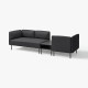 3-os sofa moduł ze stolik bocznym, Gunnared ciemnoszary/metal LILLEHEM 395.362.65