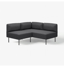 Modułowa sofa narożna, 2-osobowa, Gunnared ciemnoszary/metal LILLEHEM 395.363.07