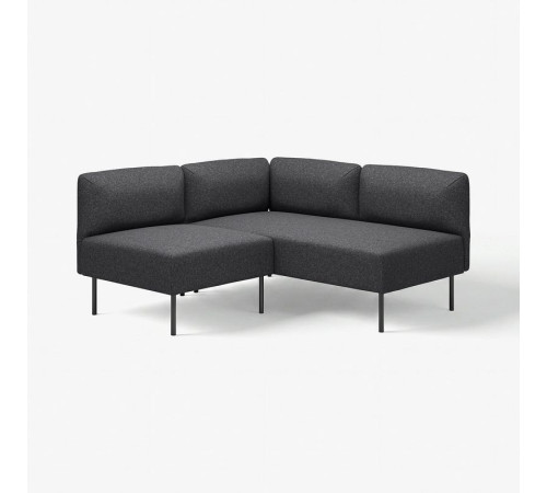 Modułowa sofa narożna, 2-osobowa, Gunnared ciemnoszary/metal LILLEHEM 395.363.07