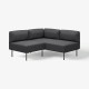 Modułowa sofa narożna, 2-osobowa, Gunnared ciemnoszary/metal LILLEHEM 395.363.07