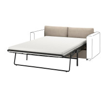 Sekcja 2-os sofa rozkładana, Hillared beżowy VIMLE 395.369.77