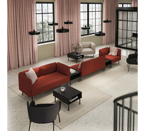 5-os sofa moduł ze stolikiem boczn, Gunnared/brązowoczerwony metal LILLEHEM 395.534.67