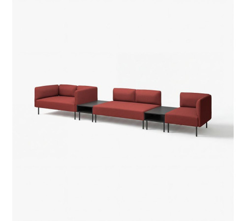 5-os sofa moduł ze stolikiem boczn, Gunnared/brązowoczerwony metal LILLEHEM 395.534.67