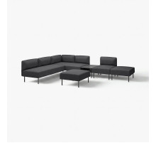 6-os sofa moduł ze stolikiem pomoc, Gunnared/ciemnoszary metal LILLEHEM 395.747.52