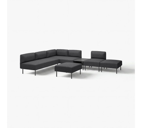 6-os sofa moduł ze stolikiem pomoc, Gunnared/ciemnoszary metal LILLEHEM 395.747.52