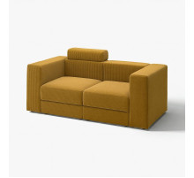 Sofa modułowa, 2-osobowa, z zagłówkiem/Samsala żółtobrązowy JÄTTEBO 396.083.18