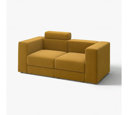 Sofa modułowa, 2-osobowa, z zagłówkiem/Samsala żółtobrązowy JÄTTEBO 396.083.18