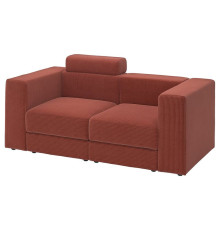 Sofa modułowa, 2-osobowa, z zagłówkiem/Samsala brązowoczerwony JÄTTEBO 396.083.23