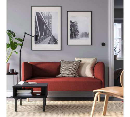 Sofa modułowa, 2-osobowa, Gunnared/brązowoczerwony drewno LILLEHEM 494.712.73