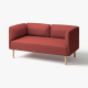 Sofa modułowa, 2-osobowa, Gunnared/brązowoczerwony drewno LILLEHEM 494.712.73