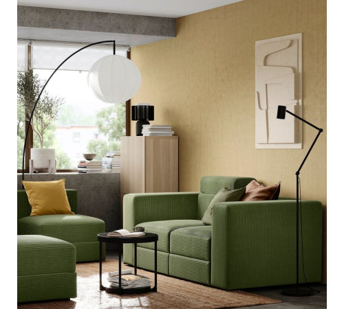 Sofa modułowa, 2-osobowa, z zagłówkiem/Samsala ciemny żółto-zielony JÄTTEBO 495.104.01