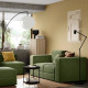 Sofa modułowa, 2-osobowa, z zagłówkiem/Samsala ciemny żółto-zielony JÄTTEBO 495.104.01