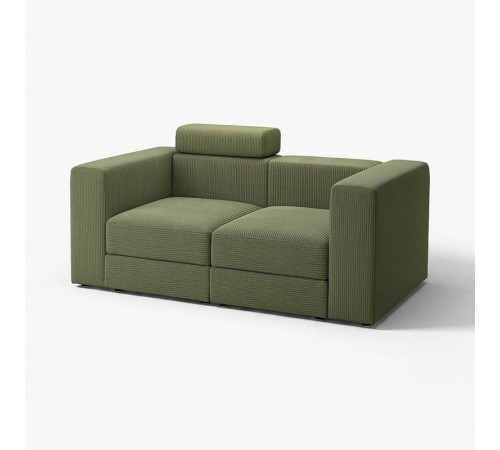 Sofa modułowa, 2-osobowa, z zagłówkiem/Samsala ciemny żółto-zielony JÄTTEBO 495.104.01
