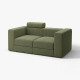 Sofa modułowa, 2-osobowa, z zagłówkiem/Samsala ciemny żółto-zielony JÄTTEBO 495.104.01