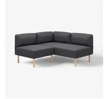 Modułowa sofa narożna, 2-osobowa, Gunnared ciemnoszary/drewno LILLEHEM 495.363.02