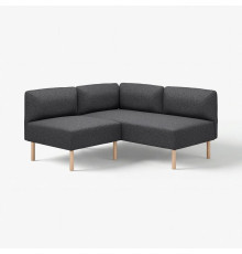 Modułowa sofa narożna, 2-osobowa, Gunnared ciemnoszary/drewno LILLEHEM 495.363.02