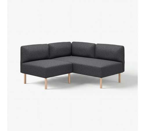 Modułowa sofa narożna, 2-osobowa, Gunnared ciemnoszary/drewno LILLEHEM 495.363.02