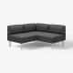 Modułowa sofa narożna, 2-osobowa, Gunnared ciemnoszary/drewno LILLEHEM 495.363.02