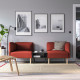 2-os sofa moduł ze stolik bocznym, Gunnared/brązowoczerwony drewno LILLEHEM 495.697.45
