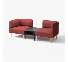 2-os sofa moduł ze stolik bocznym, Gunnared/brązowoczerwony drewno LILLEHEM 495.697.45
