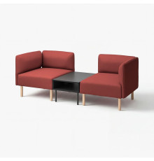 2-os sofa moduł ze stolik bocznym, Gunnared/brązowoczerwony drewno LILLEHEM 495.697.45