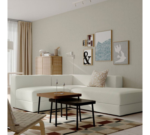 Modułowa sofa naroż 2,5 os z szezl, prawy/Axvall kremowy JÄTTEBO 496.082.14