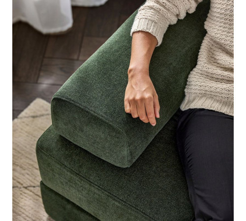 4-osob sofa modułowa z szezlongiem, prawy z zagłówkiem/Johanneshov ciemnozielony JÄTTEBO 496.083.46