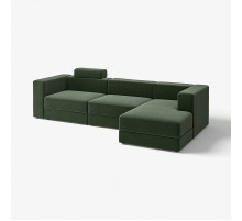 4-osob sofa modułowa z szezlongiem, prawy z zagłówkiem/Johanneshov ciemnozielony JÄTTEBO 496.083.46