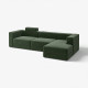 4-osob sofa modułowa z szezlongiem, prawy z zagłówkiem/Johanneshov ciemnozielony JÄTTEBO 496.083.46