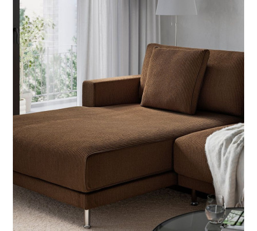 Sofa modułowa, 3-osobowa, z szezlongiem, lewy/Samsala ciemnobrązowy UPPÅKRA 496.130.17