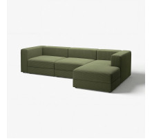 4-osob sofa modułowa z szezlongiem, prawy/Samsala ciemny żółto-zielony JÄTTEBO 594.851.99