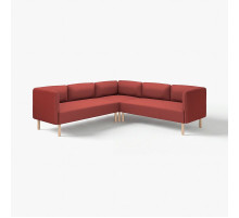 Sofa modułowa narożna, 4-osobowa, Gunnared/brązowoczerwony drewno LILLEHEM 595.361.46