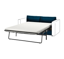 Sekcja 2-os sofa rozkładana, Djuparp ciemnozielononiebieski VIMLE 595.372.59