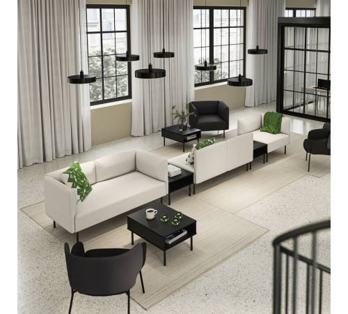 5-os sofa moduł ze stolikiem boczn, Vissle/beżowy metal LILLEHEM 595.534.66