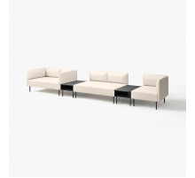 5-os sofa moduł ze stolikiem boczn, Vissle/beżowy metal LILLEHEM 595.534.66