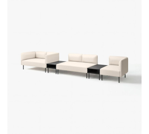 5-os sofa moduł ze stolikiem boczn, Vissle/beżowy metal LILLEHEM 595.534.66