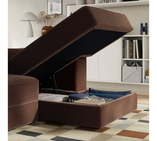 4,5-os sofa modułowa z szezlongiem, prawy/Samsala ciemnobrązowy JÄTTEBO 596.077.04