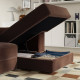 4,5-os sofa modułowa z szezlongiem, prawy/Samsala ciemnobrązowy JÄTTEBO 596.077.04