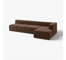 4,5-os sofa modułowa z szezlongiem, prawy/Samsala ciemnobrązowy JÄTTEBO 596.077.04