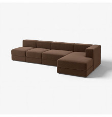 4,5-os sofa modułowa z szezlongiem, prawy/Samsala ciemnobrązowy JÄTTEBO 596.077.04
