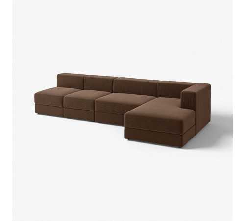 4,5-os sofa modułowa z szezlongiem, prawy/Samsala ciemnobrązowy JÄTTEBO 596.077.04