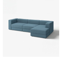 4-osob sofa modułowa z szezlongiem, prawy/Axvall ciemny szaroniebieski JÄTTEBO 596.083.98